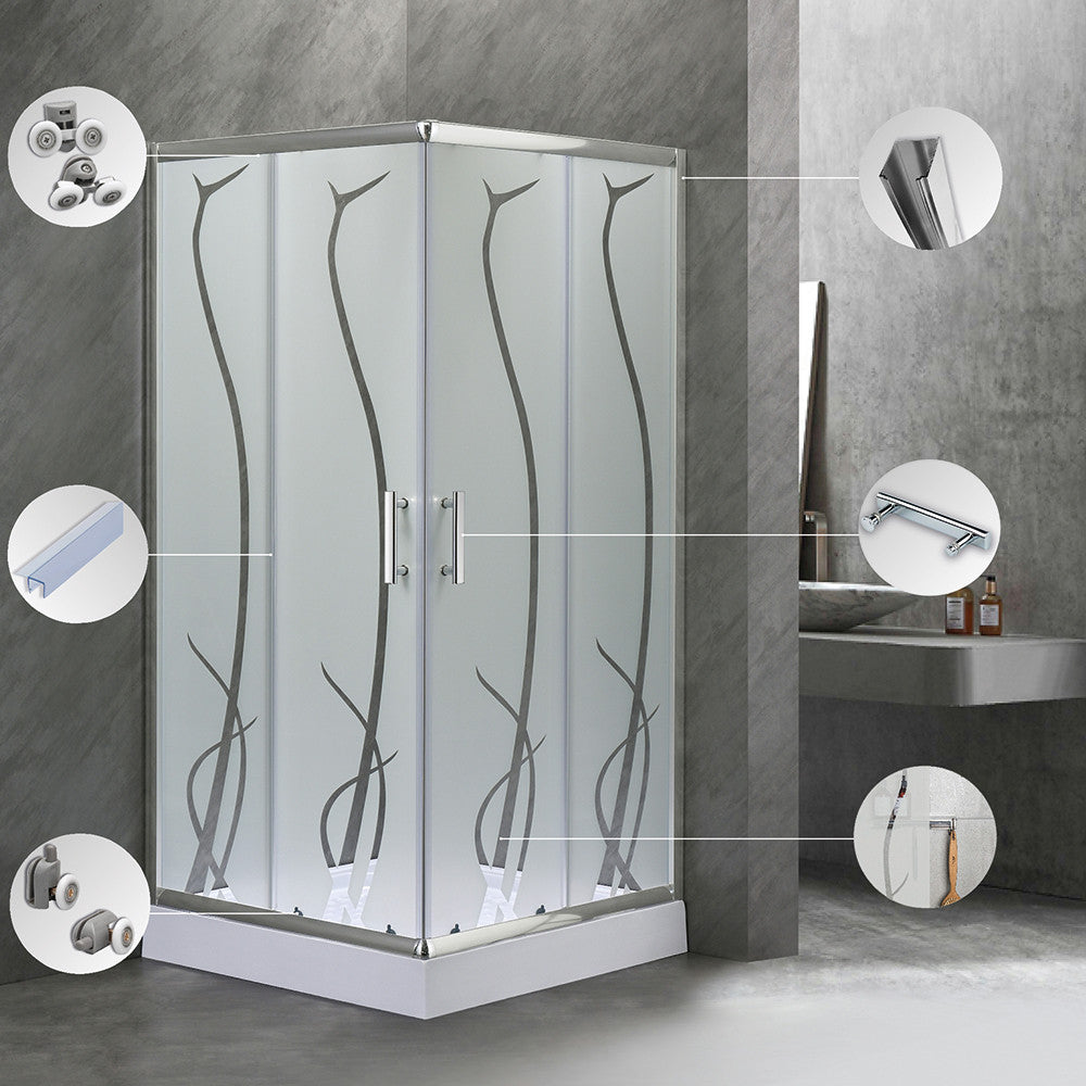 Spirit BAMBOO 8x8 szögletes zuhanykabin, erősített akril zuhanytálcával_4