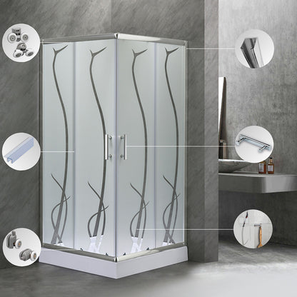 Spirit BAMBOO 8x8 szögletes zuhanykabin, erősített akril zuhanytálcával_4