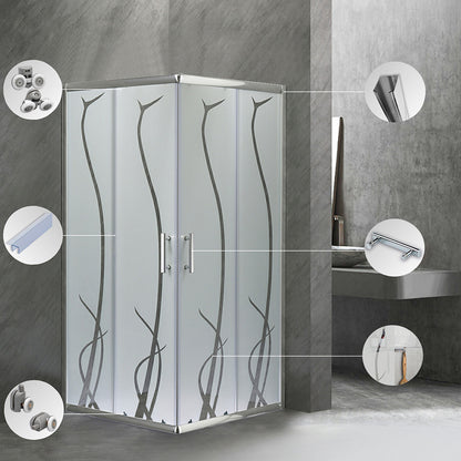 Spirit BAMBOO 8x8 szögletes zuhanykabin, zuhanytálca nélkül_4