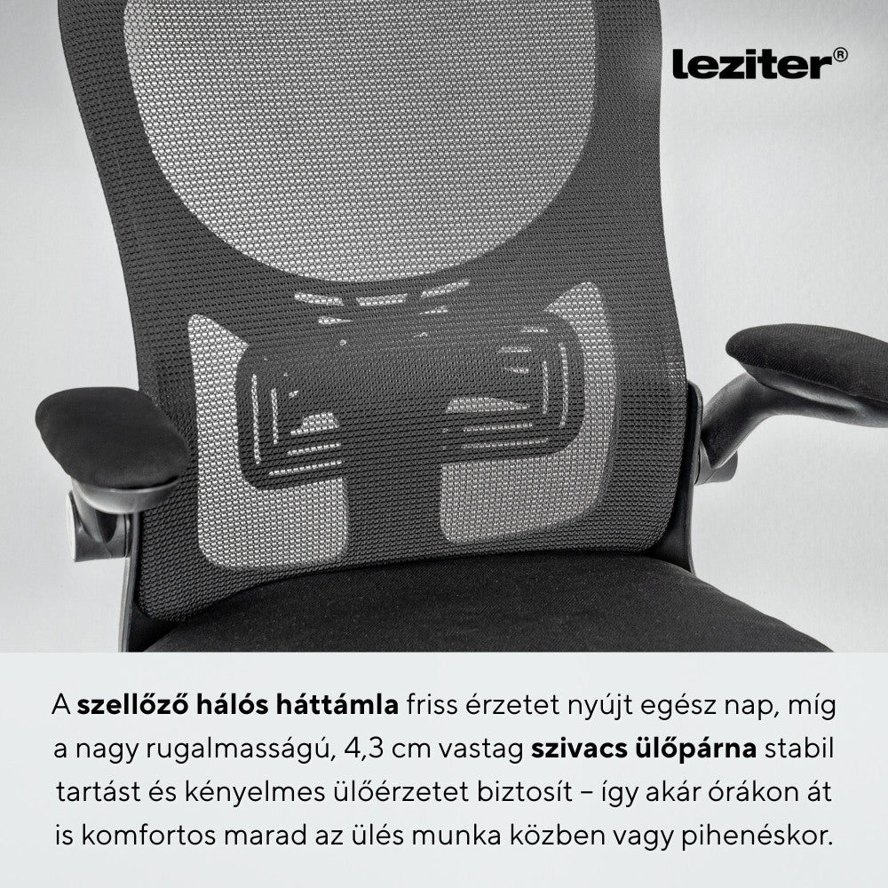 Flexo ergonomikus irodai forgószék deréktámasszal fekete