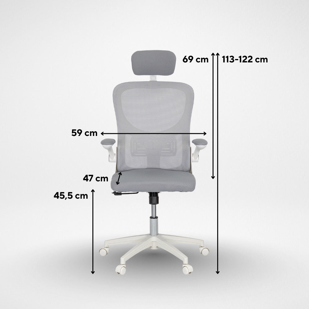 Flexo ergonomikus irodai forgószék deréktámasszal fehér