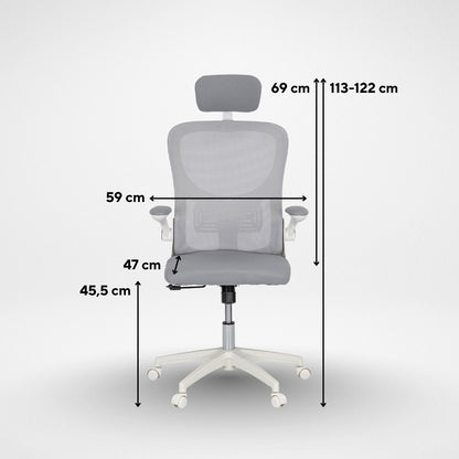 Flexo ergonomikus irodai forgószék deréktámasszal fehér