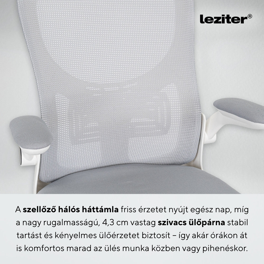 Flexo ergonomikus irodai forgószék deréktámasszal fehér