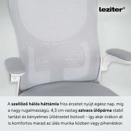 Flexo ergonomikus irodai forgószék deréktámasszal fehér
