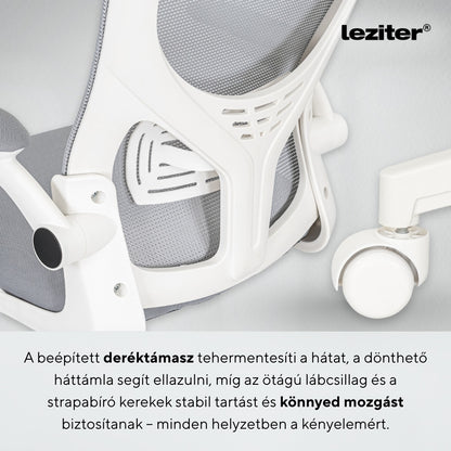 Flexo ergonomikus irodai forgószék deréktámasszal fehér