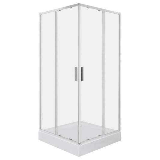 Solid SQ 100 króm szögletes zuhanykabin zuhanytálcával