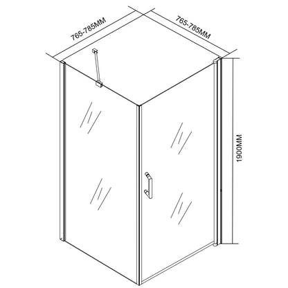 Simple nyílóajtós szögletes zuhanykabin_7