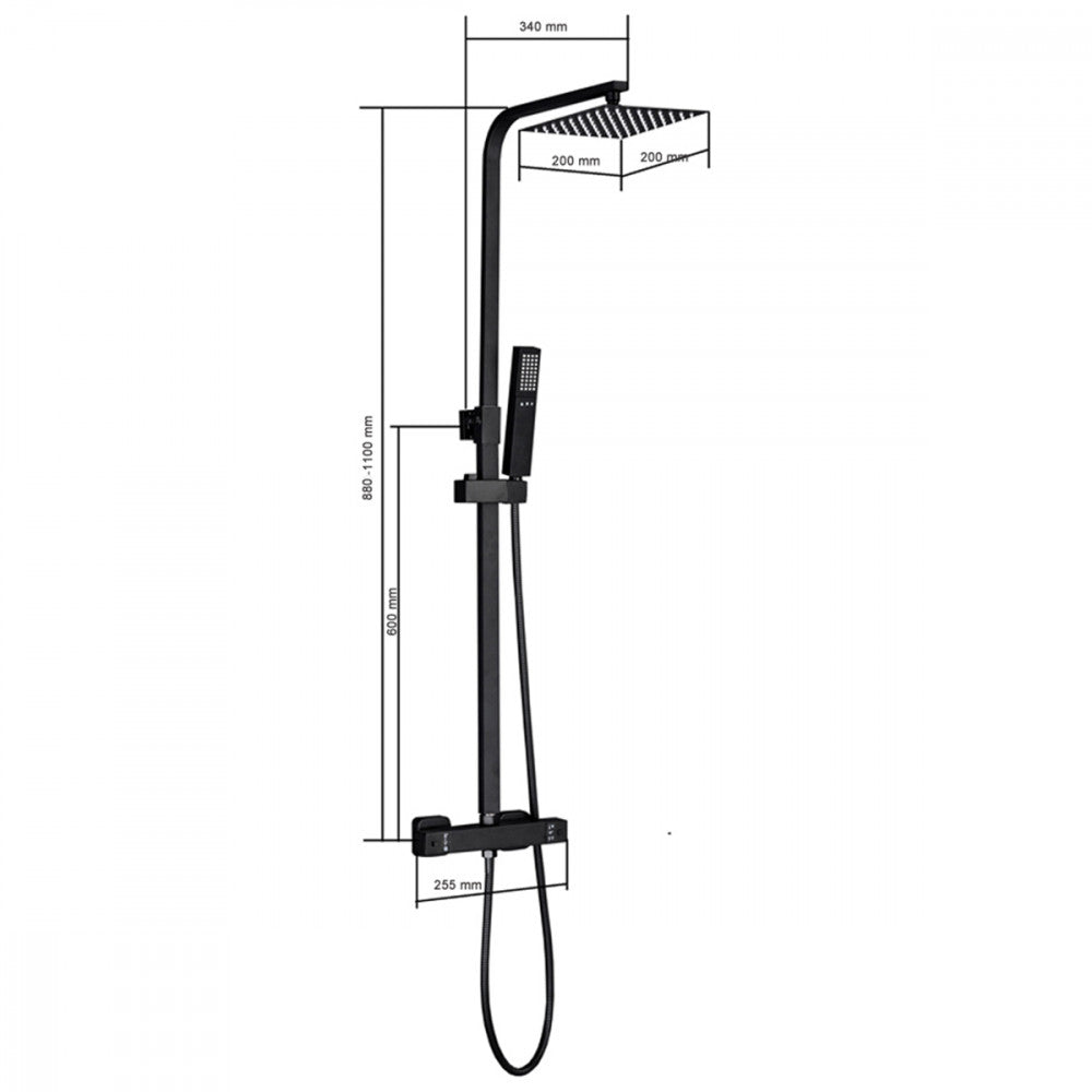 Mazama Black zuhanyszett termosztátos csapteleppel_2
