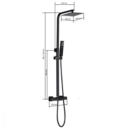Mazama Black zuhanyszett termosztátos csapteleppel_2