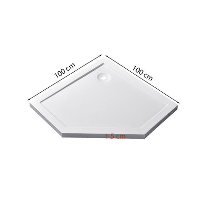 Modena Slim ötszögletű alacsony akril zuhanytálca 100x100 cm