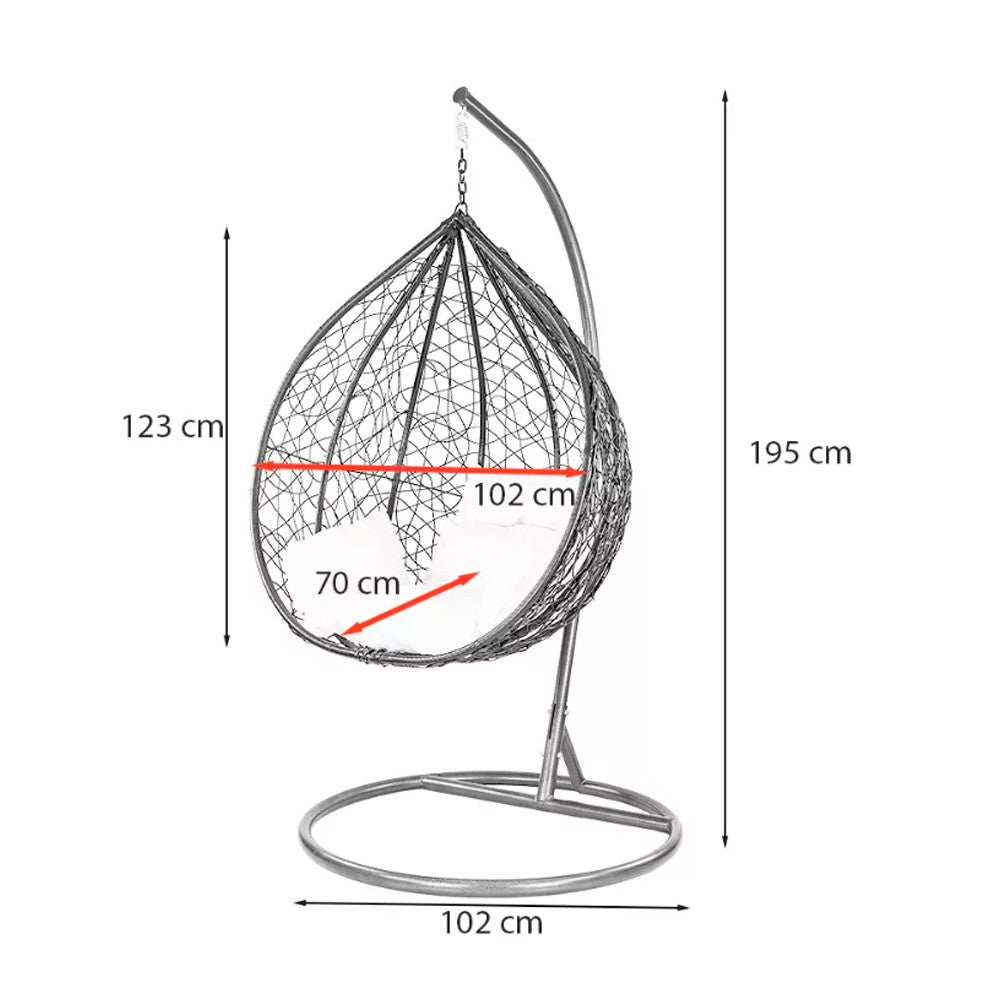 Havanna függőfotel fekete-fehér