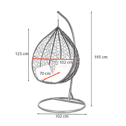 Havanna függőfotel fekete-fehér