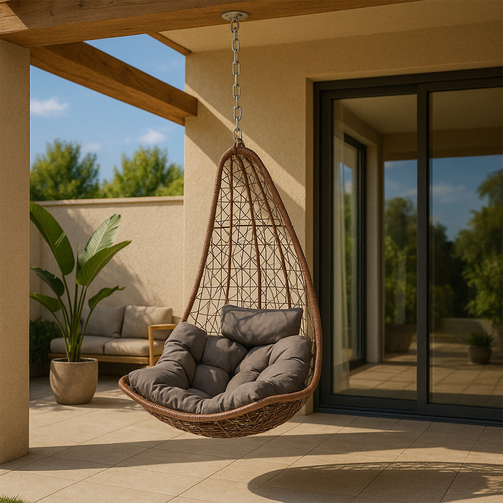 Natal Easy kerti függőfotel barna rögzítő készlettel