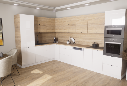 Milánó 230x370cm konyhablokk ( munkalappal ) 215cm magas