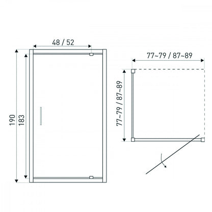 Tomar 9x9 cm szögletes zuhanykabin SLIM zuhanytálcával_1