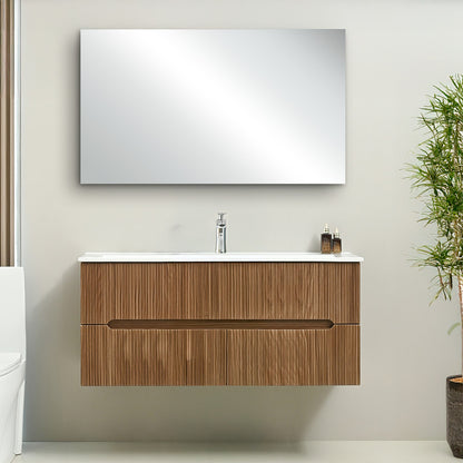 Trent 120 Fürdőszobabútor 1 medencés kerámia mosdóval tükörrel 60x120 cm sunset tölgy