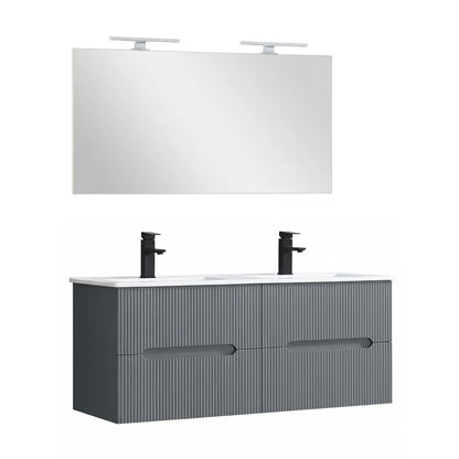 Trent Fürdőszobabútor 120 cm kerámia mosdóval tükörrel 60x120 cm antracit szürke
