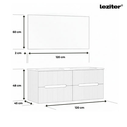 Trent Fürdőszobabútor 120 cm kerámia mosdóval tükörrel 60x120 cm antracit szürke
