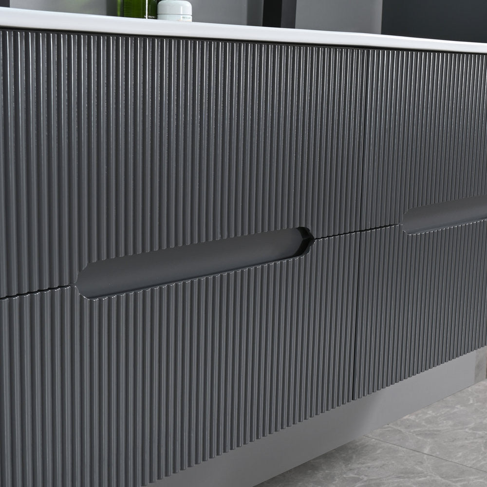 Trent Fürdőszobabútor 120 cm kerámia mosdóval tükörrel 60x120 cm antracit szürke