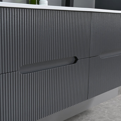 Trent Fürdőszobabútor 120 cm kerámia mosdóval tükörrel 60x120 cm antracit szürke
