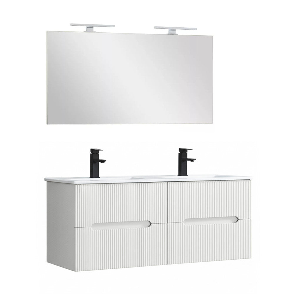 Trent Fürdőszobabútor 120 cm kerámia mosdóval tükörrel 60x120 cm fehér