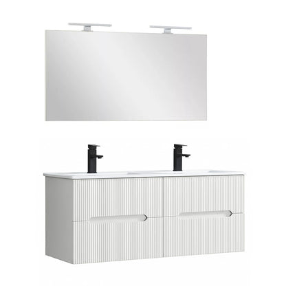 Trent Fürdőszobabútor 120 cm kerámia mosdóval tükörrel 60x120 cm fehér