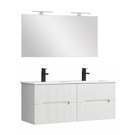 Trent Fürdőszobabútor 120 cm kerámia mosdóval tükörrel 60x120 cm fehér