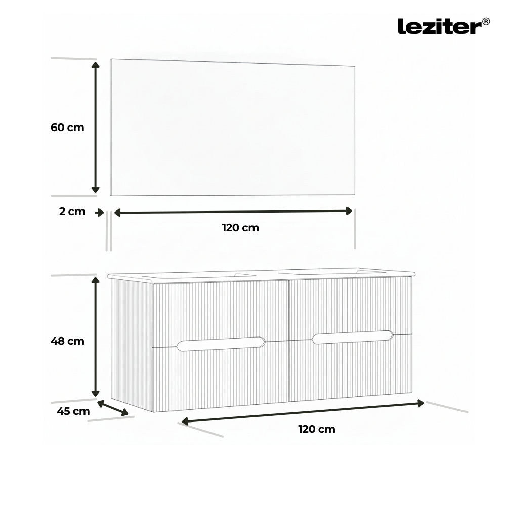 Trent Fürdőszobabútor 120 cm kerámia mosdóval tükörrel 60x120 cm sunset tölgy