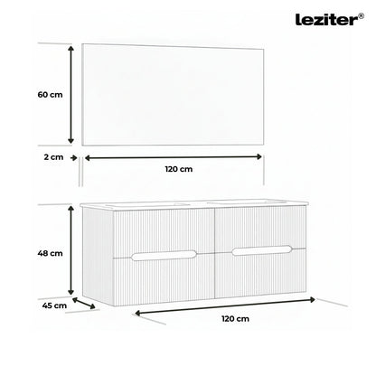 Trent Fürdőszobabútor 120 cm kerámia mosdóval tükörrel 60x120 cm pisztáciazöld-fehér
