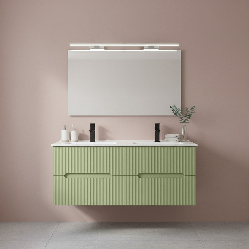 Trent Fürdőszobabútor 120 cm kerámia mosdóval tükörrel 60x120 cm pisztáciazöld
