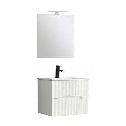 Trent Fürdőszobabútor 60 cm kerámia mosdóval (2 fiókos) tükörrel 60x80 cm fehér