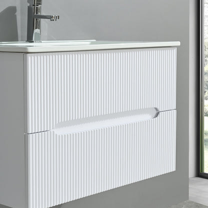 Trent Fürdőszobabútor 80 cm kerámia mosdóval (2 fiókos) tükörrel 60x80 cm fehér