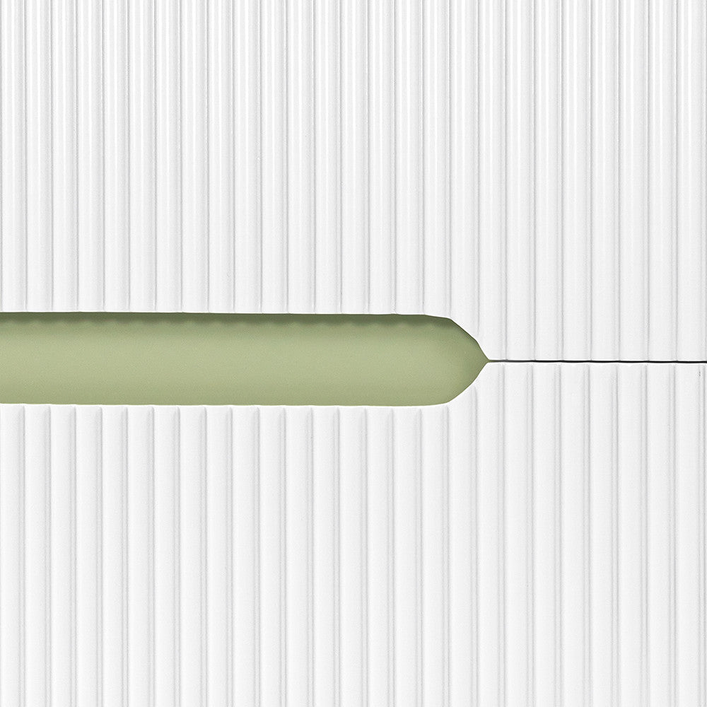 Trent Fürdőszobabútor 80 cm kerámia mosdóval (2 fiókos) tükörrel 60x80 cm pisztáciazöld-fehér