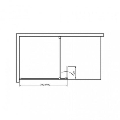 WI1-1 Walker walk in zuhanyfal 1x195 cm, 8mm-es üveggel_5