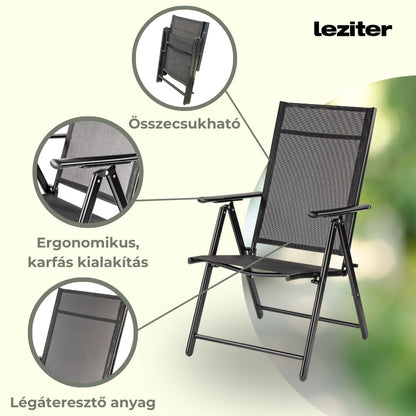 Amira 4+1 kerti bútor garnitúra szett fekete