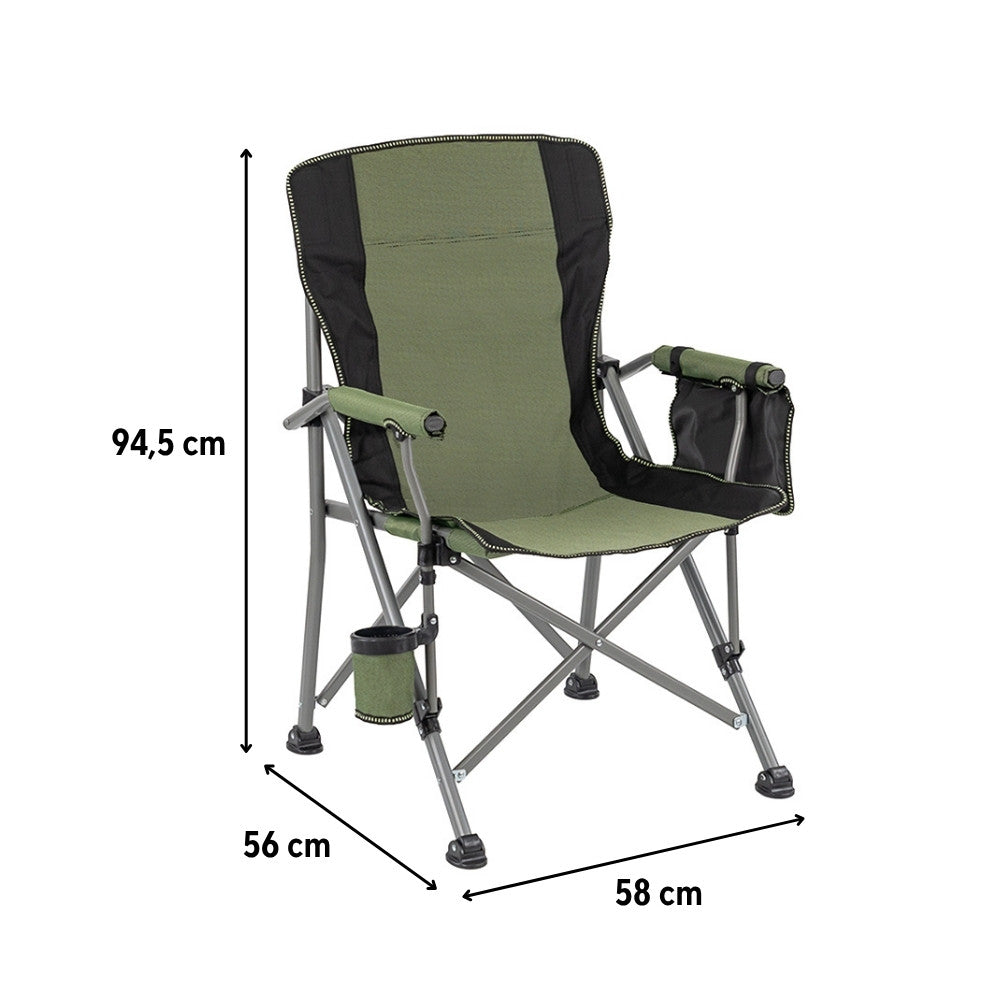 Leziter Comfort karfás horgász szék pohártartóval zöld