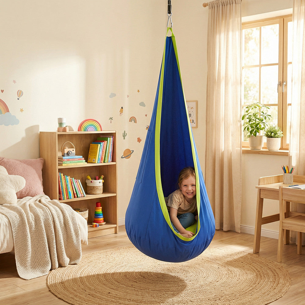 Cosy függőhinta csepphinta párnával pumpával kék