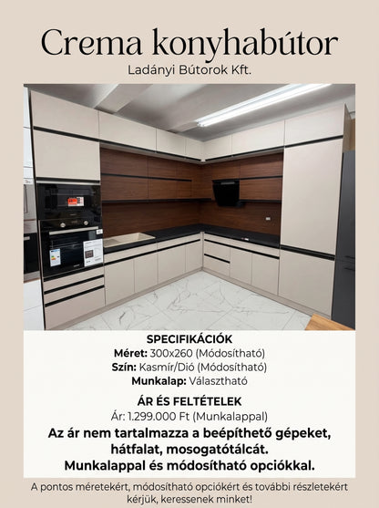 Crema Konyhabútor 300x260cm