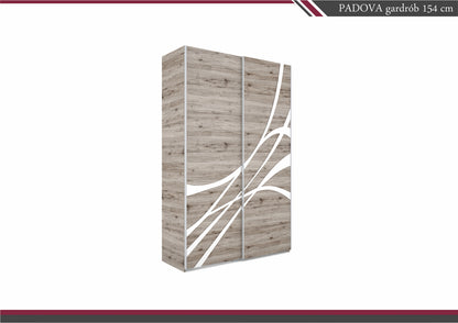 Padova tolóajtós gardrób 3D mintával