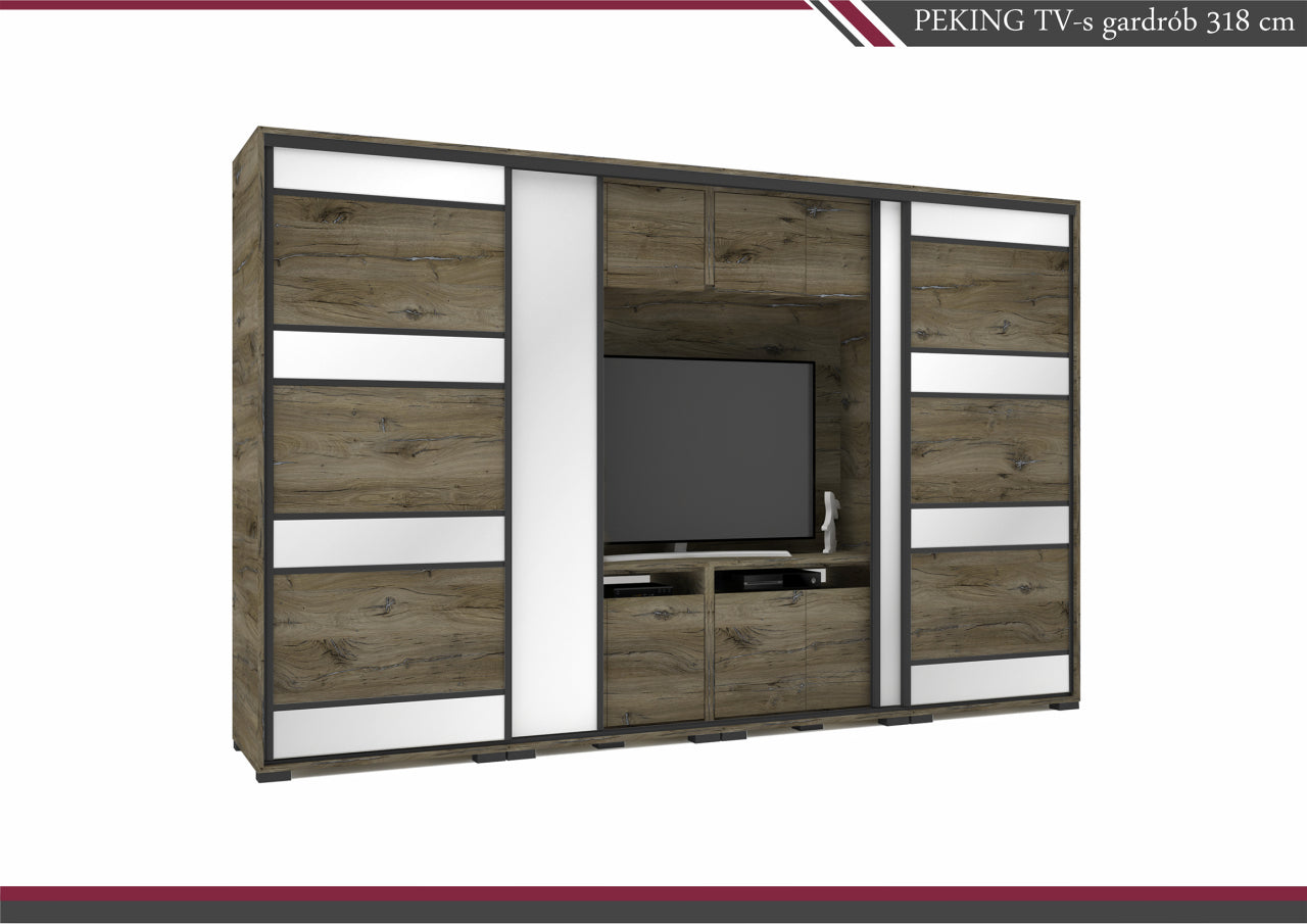 Peking Tv-s tolóajtós gardrób 318 cm