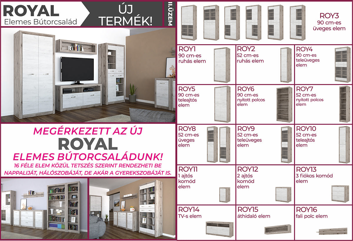 ROY4-90-es teleüveges elem