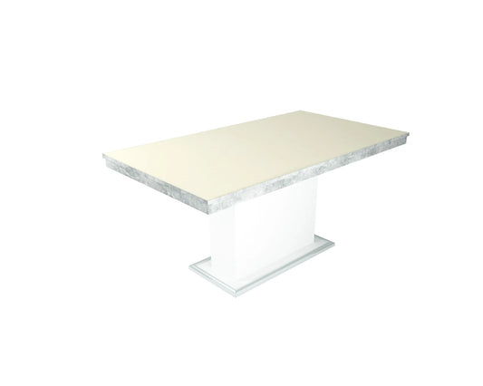 Flóra plusz Beton-fehér váz magasfényű Beige asztallappal