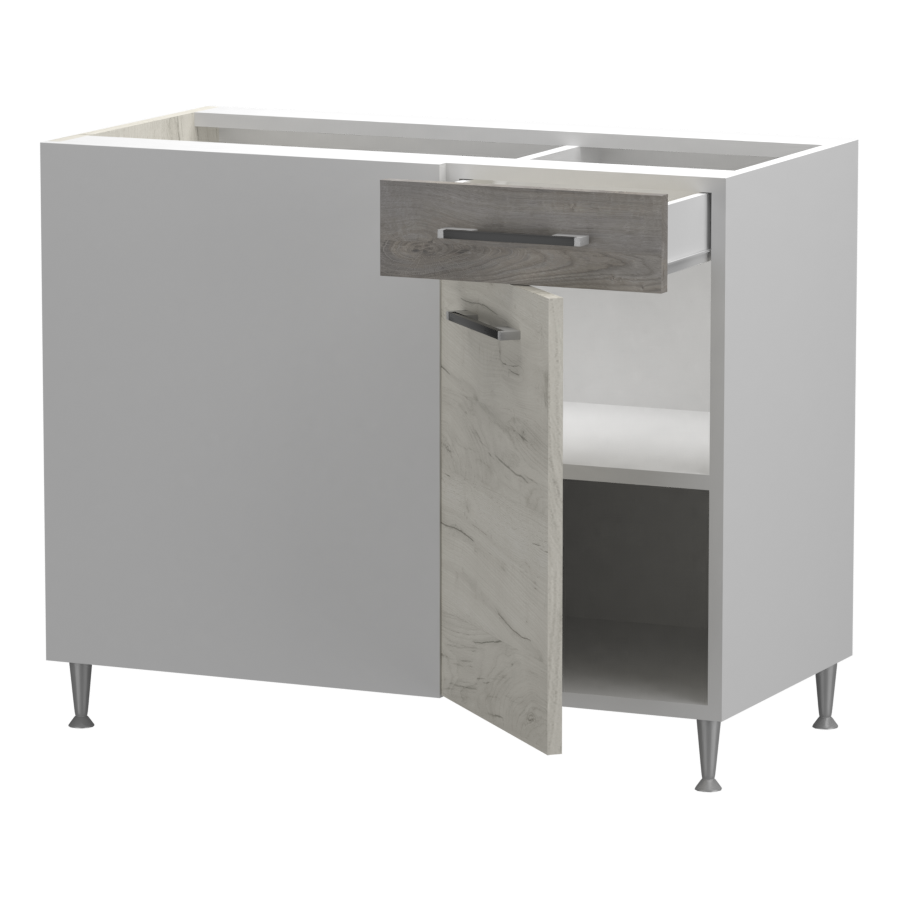 Fanni alsó sarok 1 ajtós 1 fiókos balos 100 cm széles elem, egyéni