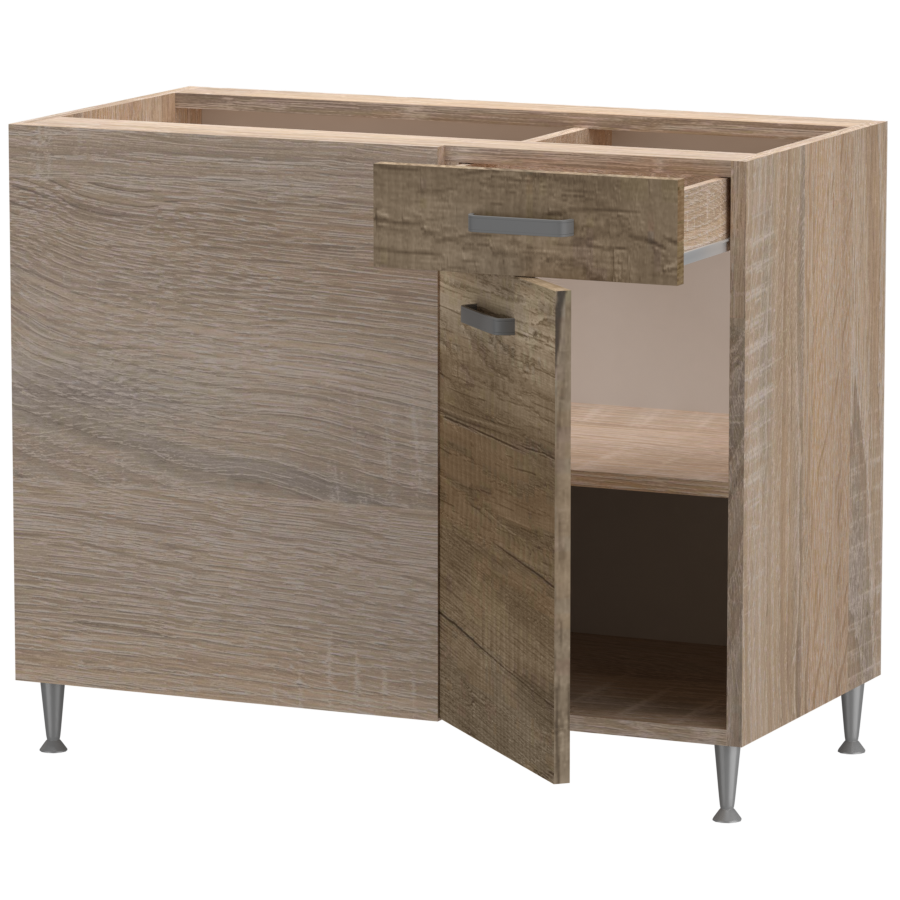 Emma alsó sarok 1 ajtós 1 fiókos balos 100 cm széles elem, egyéni