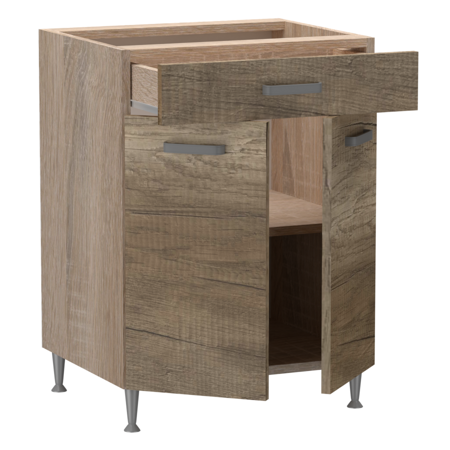 Emma alsó 2 ajtós 1 fiókos 60 cm széles elem, egyéni