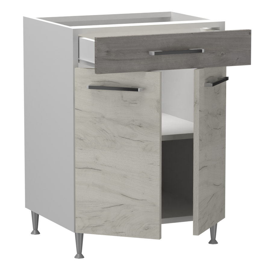 Fanni alsó 2 ajtós 1 fiókos 60 cm széles elem, egyéni