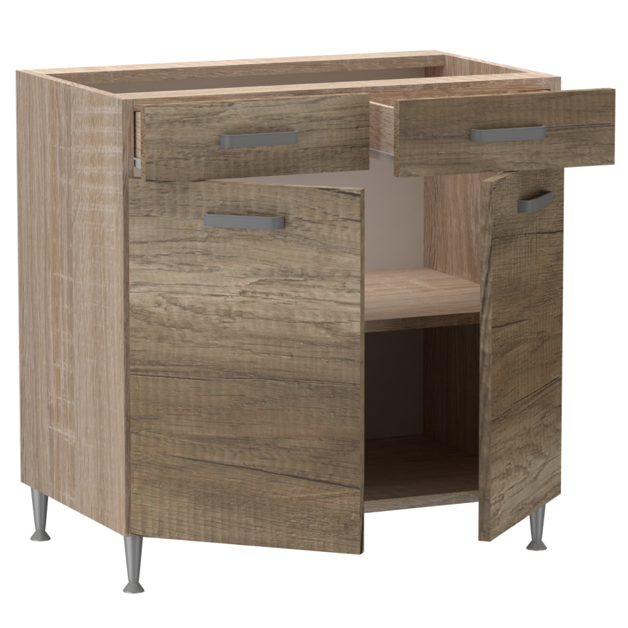 Emma alsó 2 ajtós 2 fiókos 80 cm széles elem, egyéni