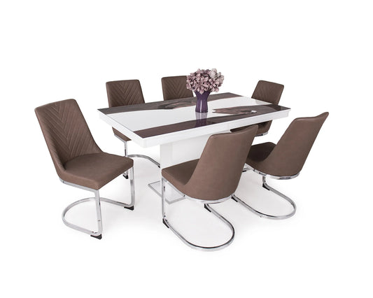 FLORA PLUSZ asztal (160 cm) Epoxy asztallappal