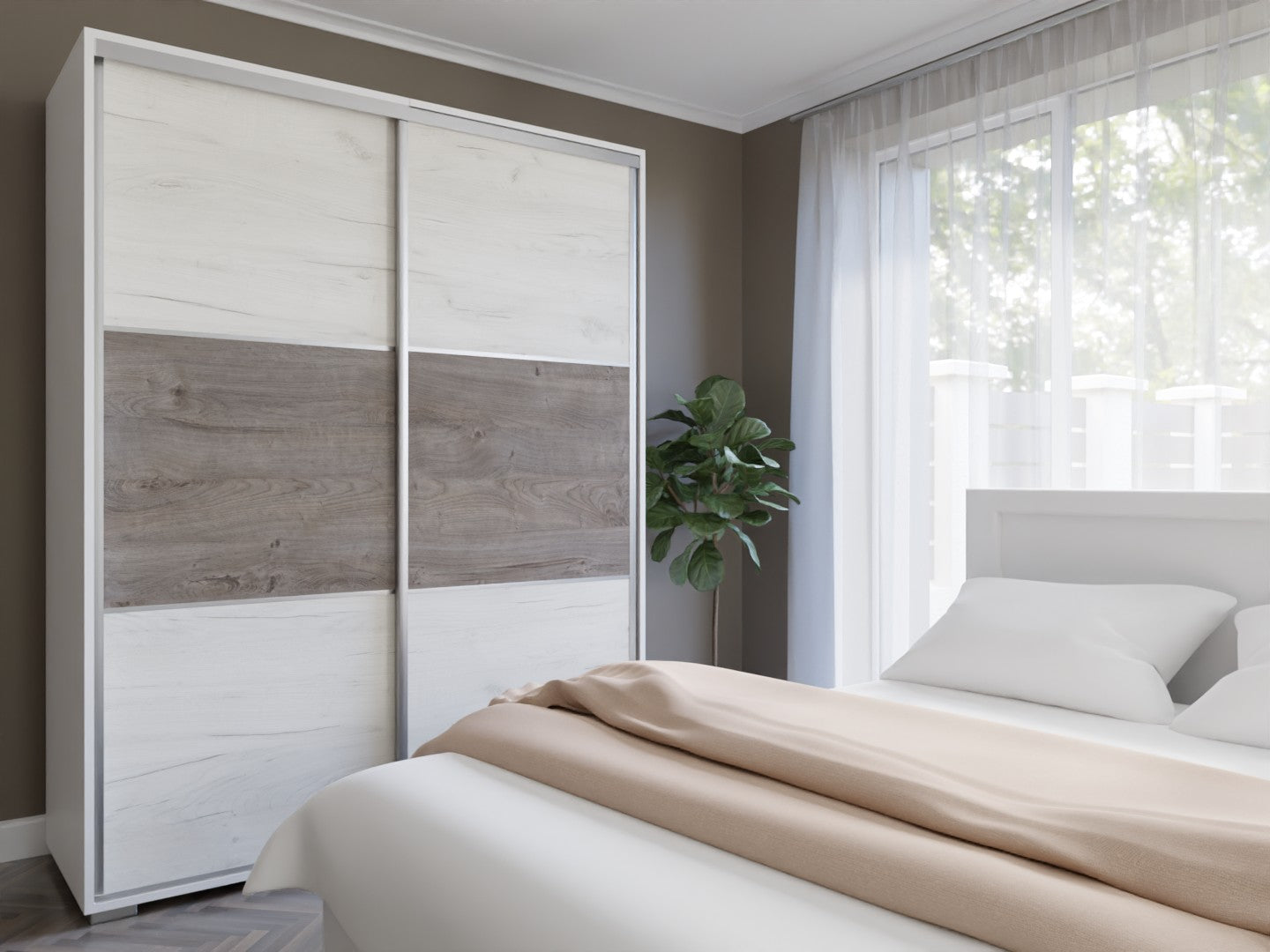 Arizona gardrób tolóajtós 160 cm