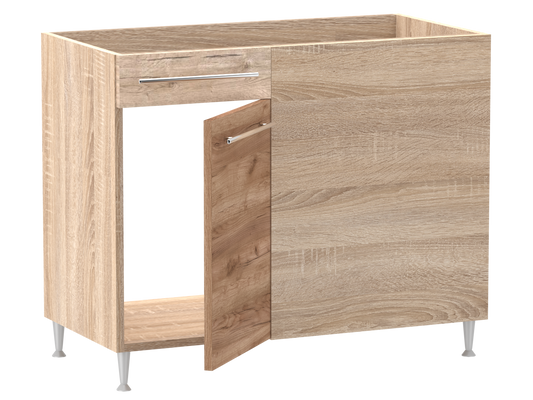 Gréta + alsó sarok 1 ajtós vakfiókos jobbos mosogatós 100 cm széles elem, egyéni